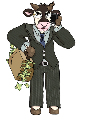 Stockbroker Cow