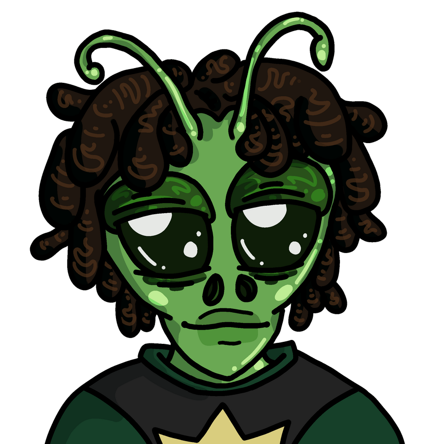 Alien PNGTuber Closed-Mouth Frame